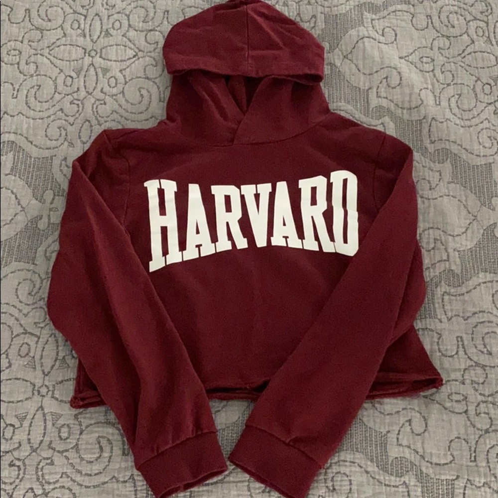 Girls Crop Top Harvard Hoodie Sweatshirt!
